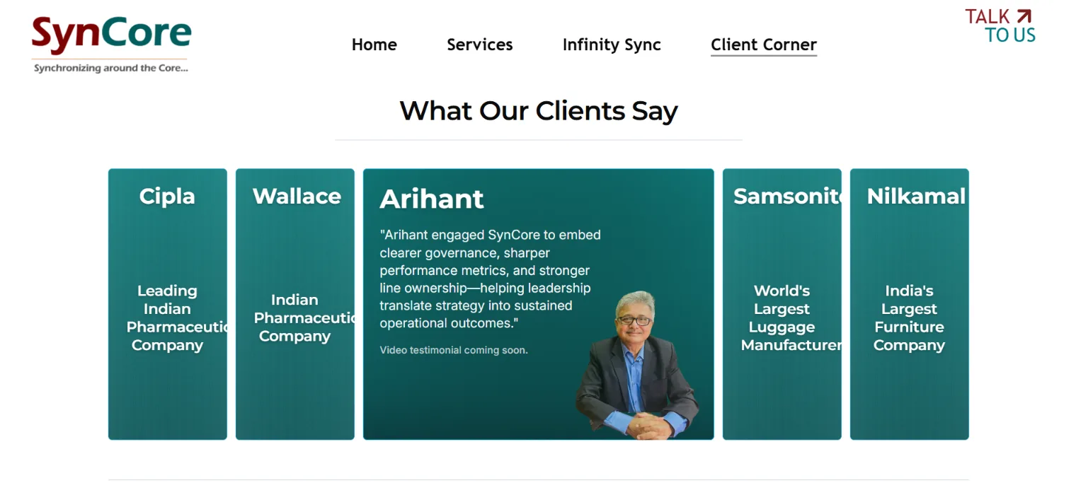 Syncore Consulting interface screenshot 1